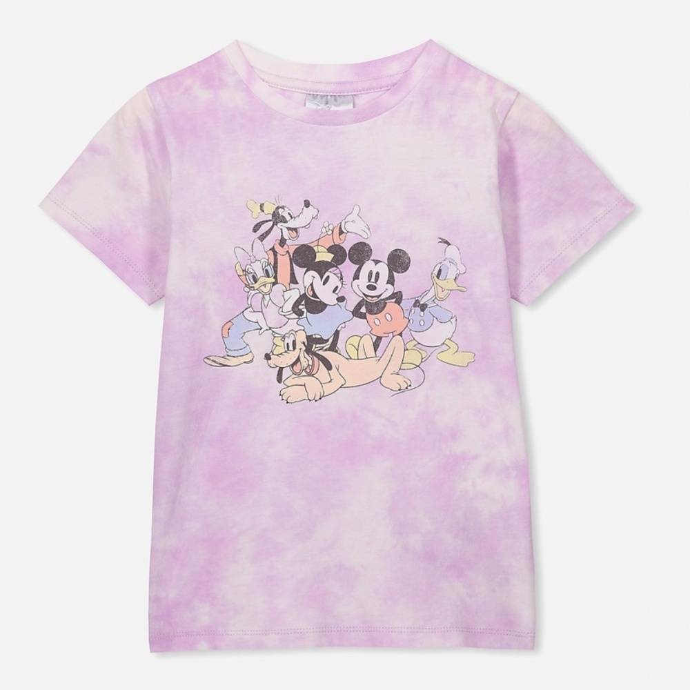 Cotton on kids lavender tie dye Disney shirt